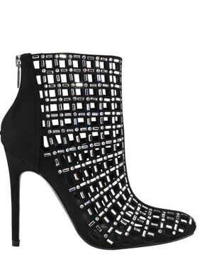 NWOB! GUESS 'Randir' Black Crystal Round Toe Stiletto Heel Pumps Sz 7.5M